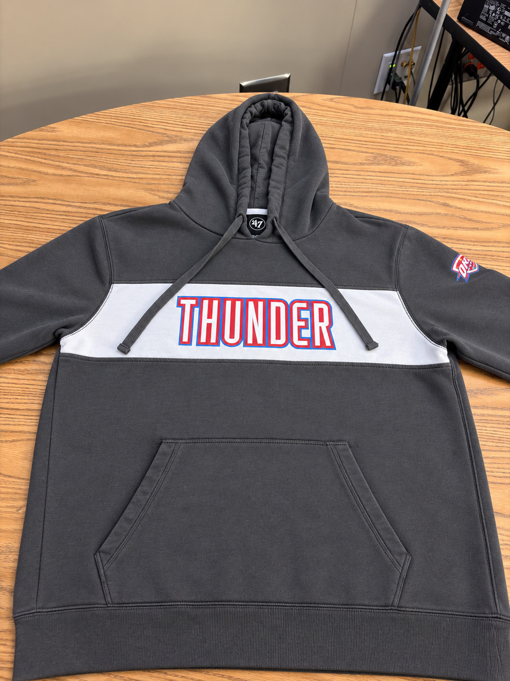 Oklahoma City Thunder ’47 Brand Hoodie Men’s Large Gray NBA Pullover OKC